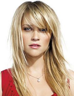 Layered Long Blond Hairstyle for Heart Shaped Faces