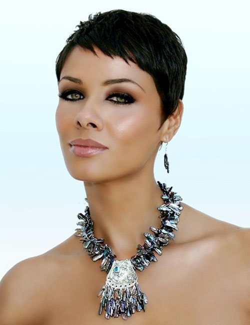 Short Black Hairstyles with Dark Color
