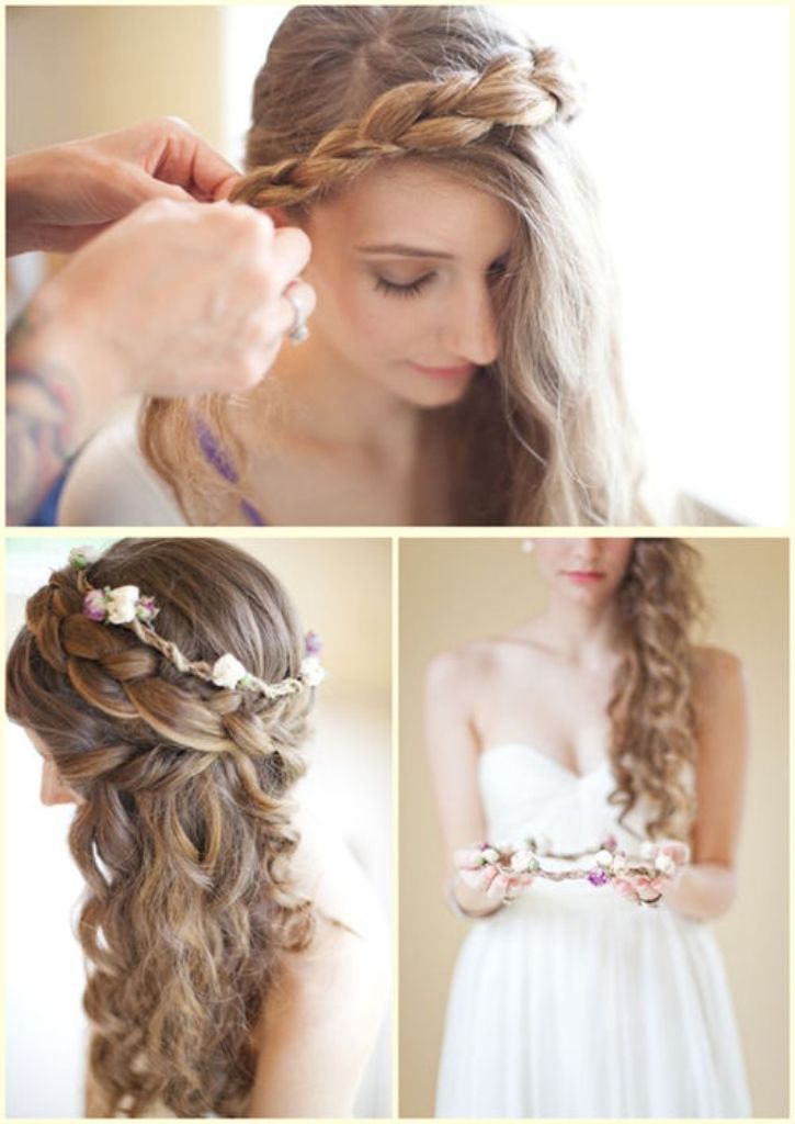bridal hairstyles for long curly hair