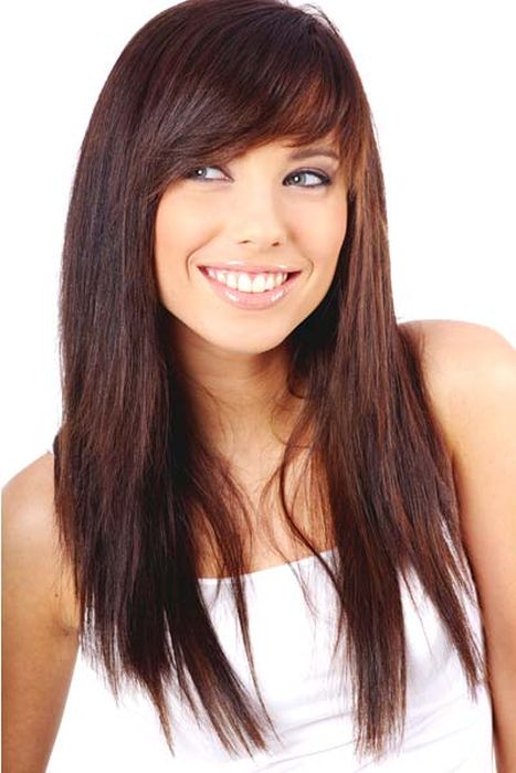 long hairstyles with bangs