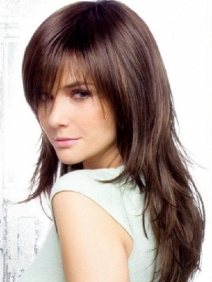 long hairstyles with long bangs