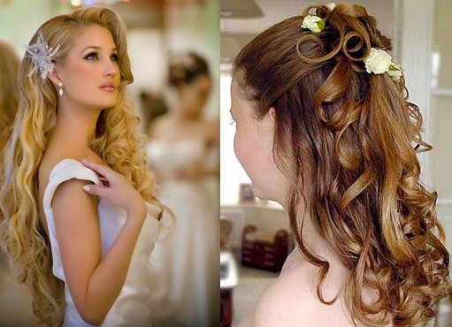long wedding hairstyles with flowers