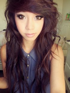 wavy emo hairstyles for girls
