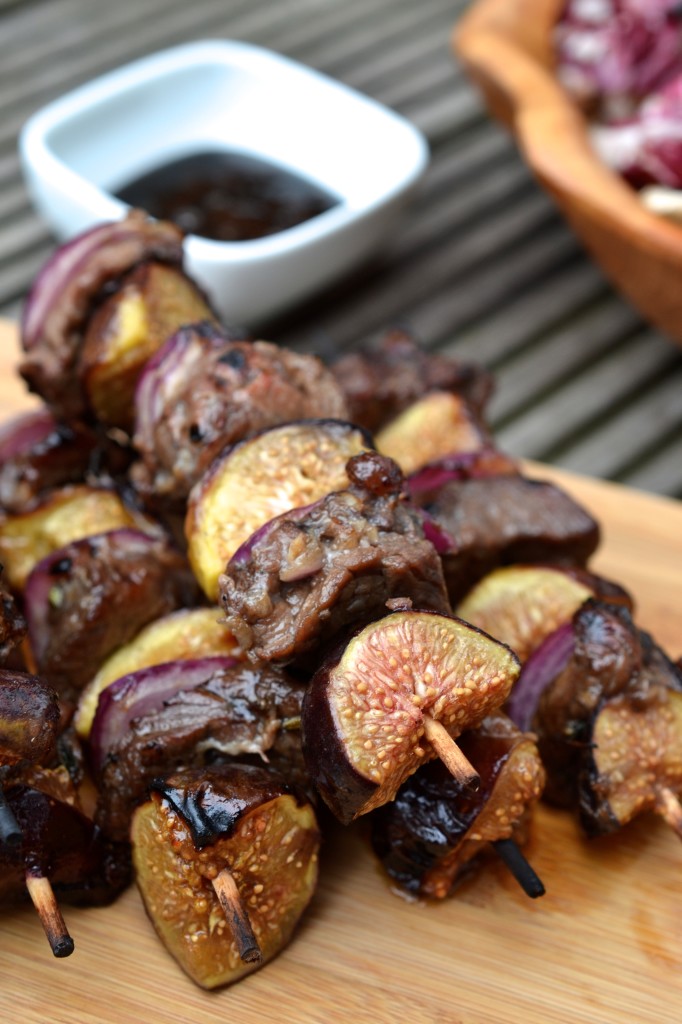 13 BEEF, FIG AND RED ONION BALSAMIC SKEWERS