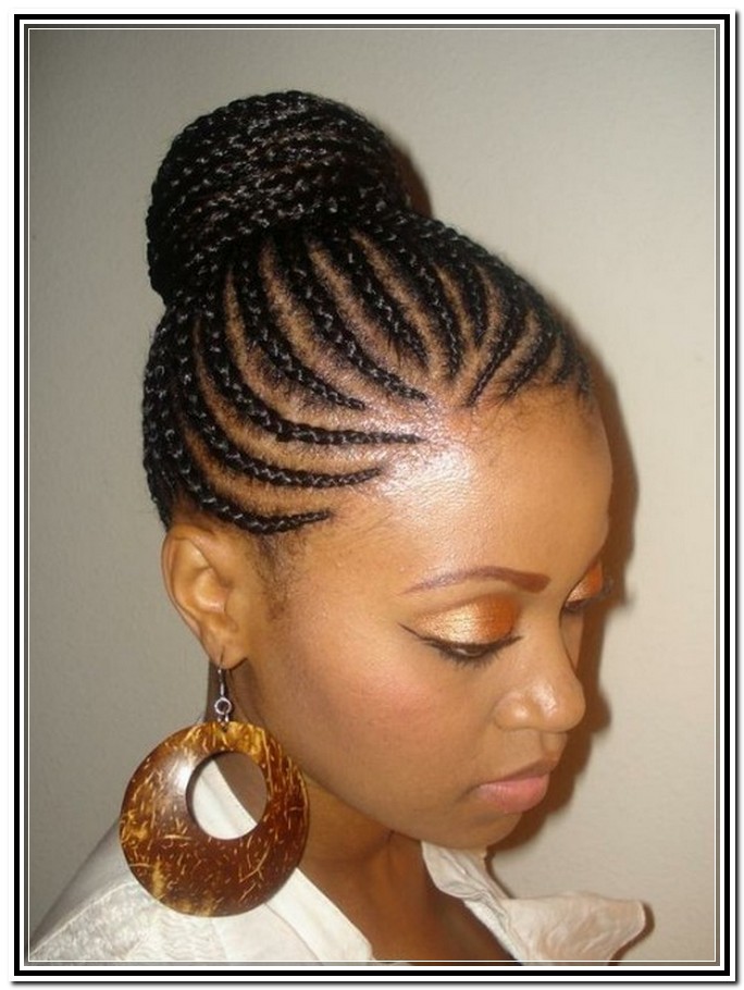 African Cornrow Updo Hairstyles