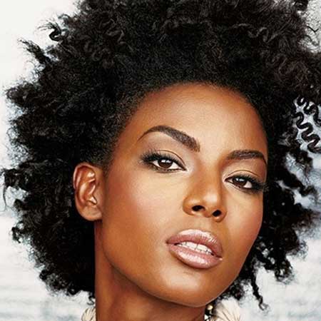 Short Afro Hairstyle with Gorgeous Coil