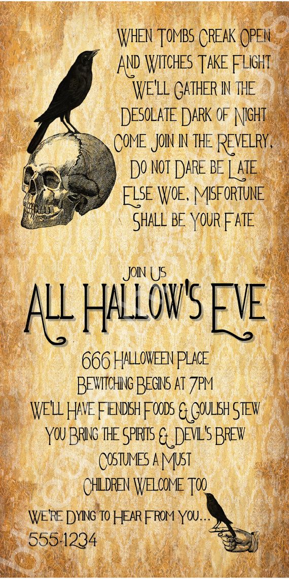 All Hallow's Eve Halloween Party Invitation