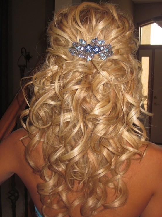 Curly Half Updos For Weddings