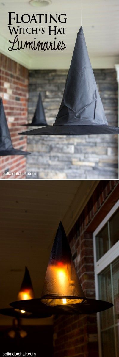 DIY Floating Witch Hat Luminaries