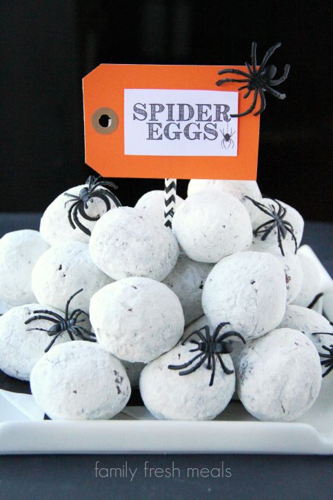 Halloween Food Spider Egg Donuts