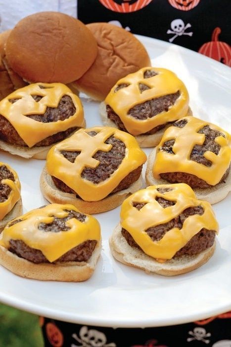 Halloween cheeseburgers.