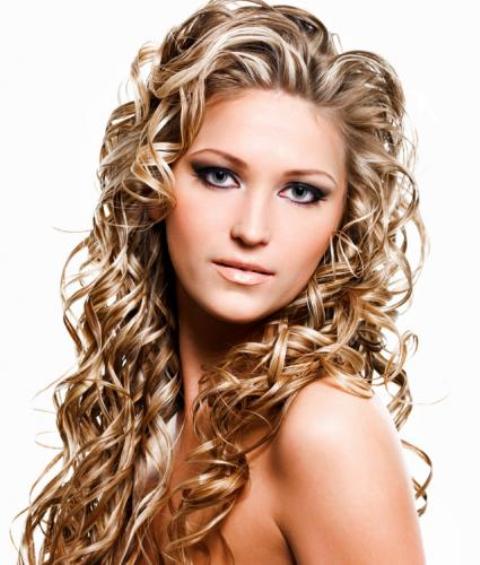 Long Blonde Natural Curly Hairstyle