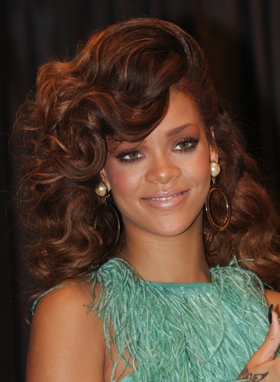 08/19/2011 - Rihanna - Rihanna Launches Her "Reb'l Fleur" Fragrance at House of Fraser in London on August 19, 2011 - House of Fraser Store, Oxford Street - London, UK - Keywords: headshot, hanging earrings, jewelry, shoulder length wavy red hair, frills pastel green top, light green trousers, pastel, pastels, short trousers, LMK375-30595-190811 Orientation: Portrait Face Count: 1 - False - Photo Credit: Landmark / PR Photos - Contact (1-866-551-7827) - Portrait Face Count: 1