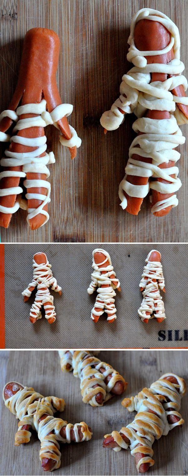 Mummy Wrapped Baked Hot Dog Recipe
