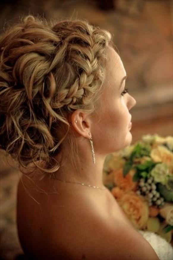 wedding hairstyles with braids and curl hair