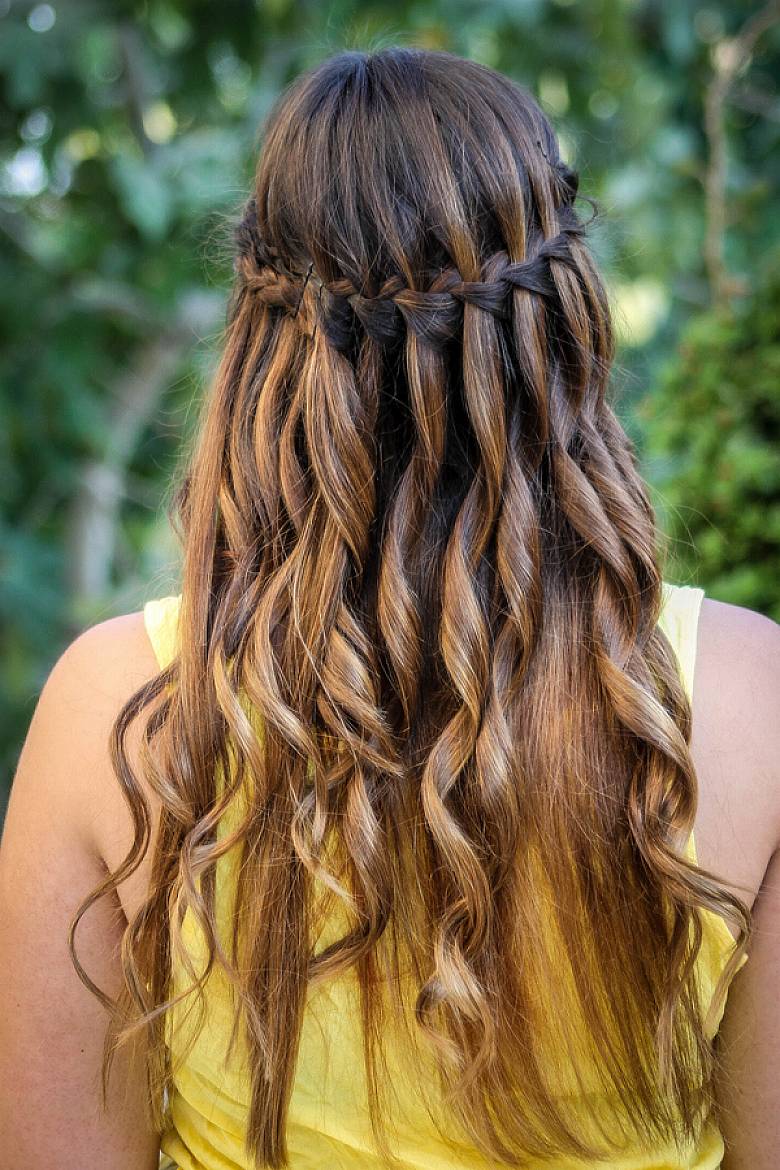 Curly Prom Hair With Braid