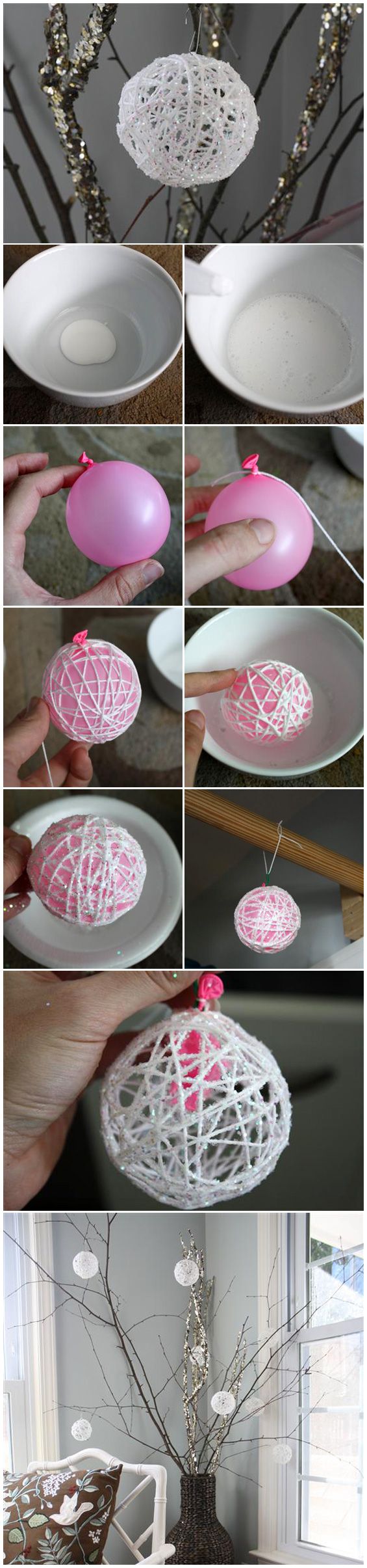 DIY ~~ making string ornaments