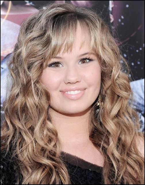 long curly hair with bangs 2015 pictures