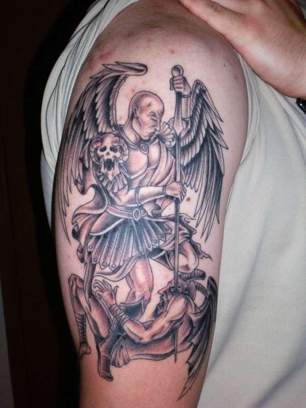 Angel and devil tattoos