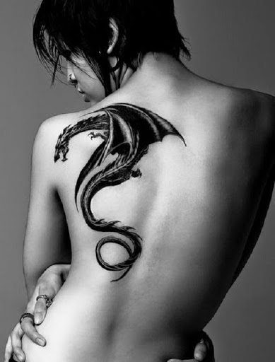 Asian Dragon Tattoo on upper back