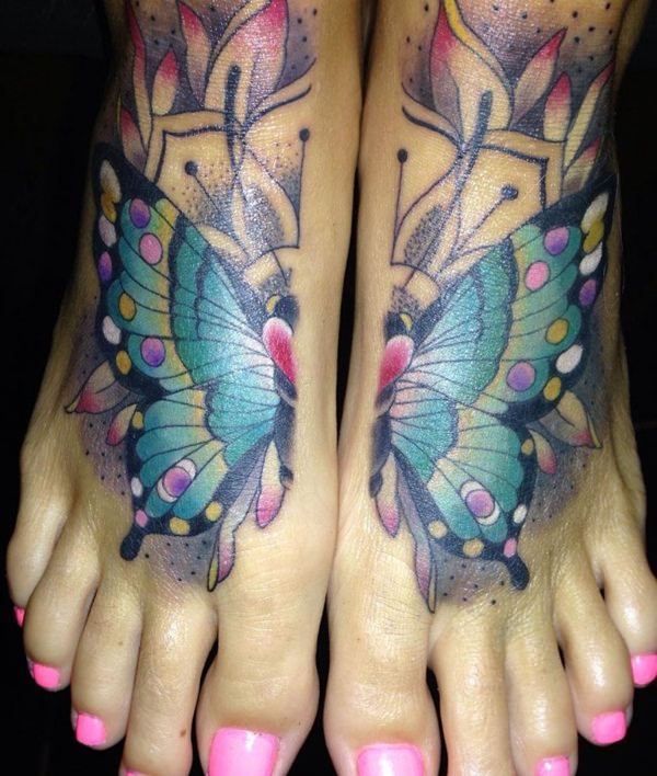 Butterfly Tattoos on feet