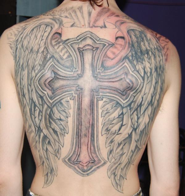 Cross with angel wings