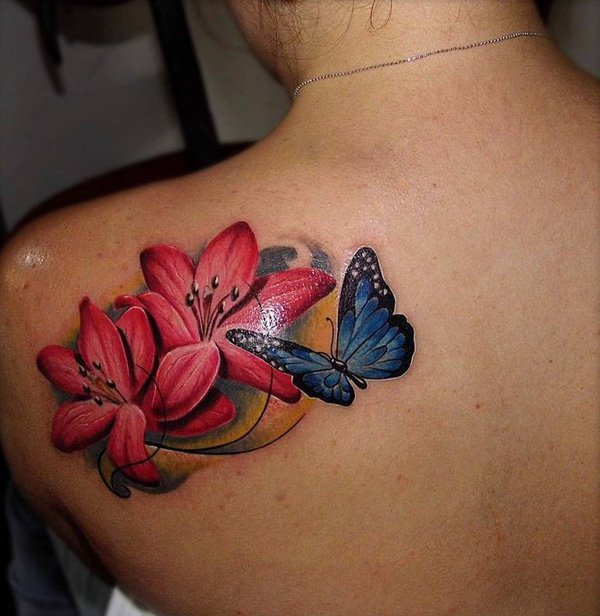 Realistic-Butterfly-Tattoos-on-Shoulder