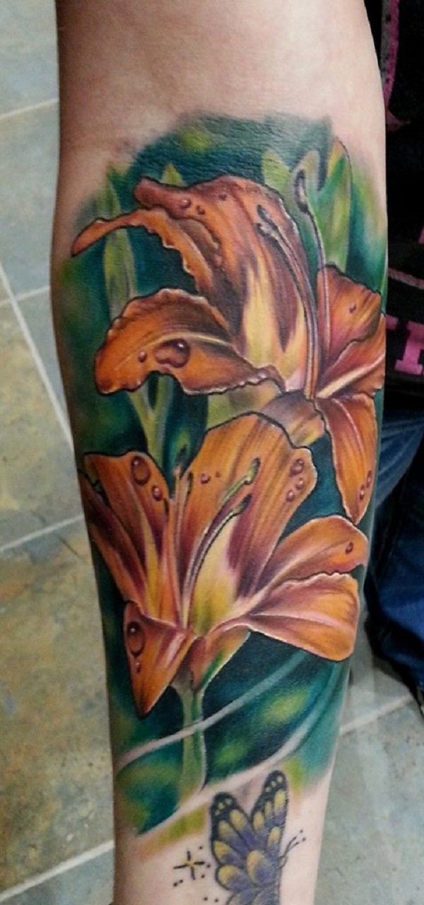 Realistic-Yellow-Lily-Tattoo-by-Rodney-Eckenberger