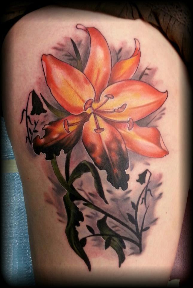 Yellow-lily-Tattoo-by-Rodney-Eckenberger
