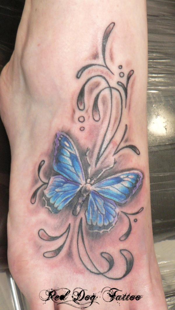 butterfly tattoo on feet