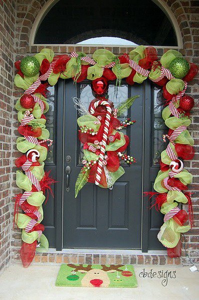 christmas-decorations-ideas-ribbons-cane