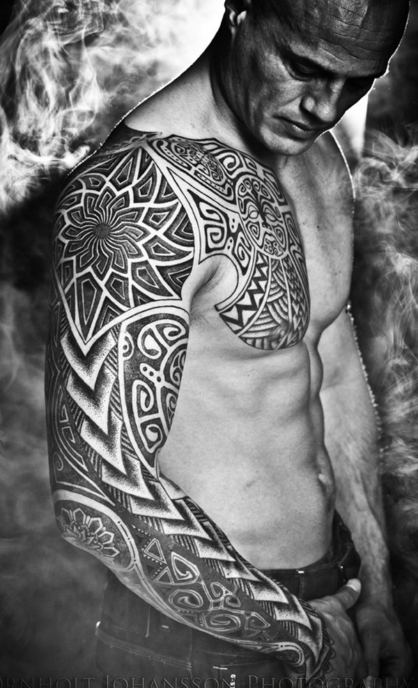 full-sleeve-tribal-tattoo