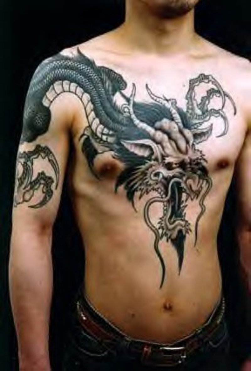 Tribal-Chinese-Dragon-Tattoos