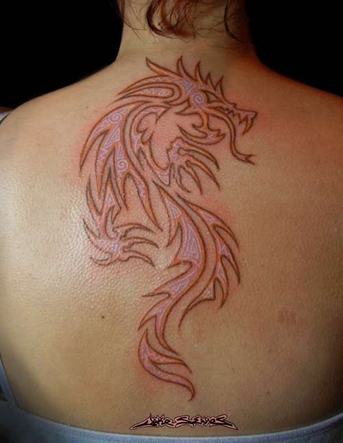 tribal-pink-dragon-tattoo
