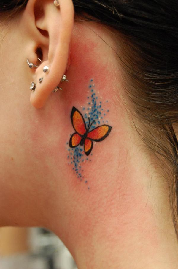 Butterfly Tattoos Behind Ear
