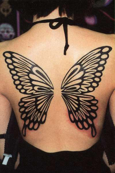 Butterfly Wings Tattoo Designs On Back