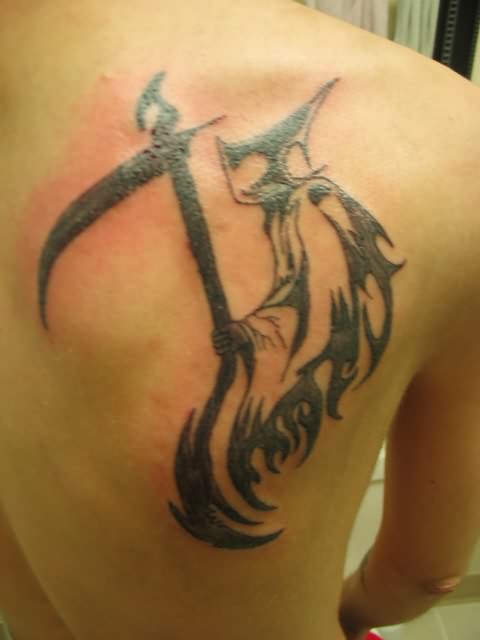 Grim Reaper Shoulder Tattoo for Men