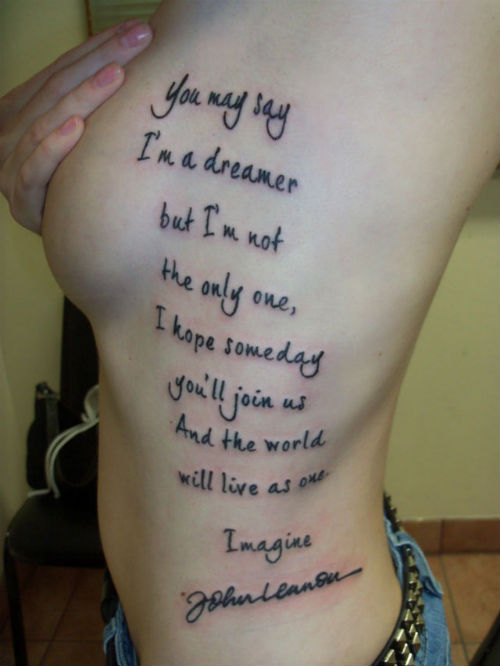 Lennon Tattoo Ideas for Women Quotes
