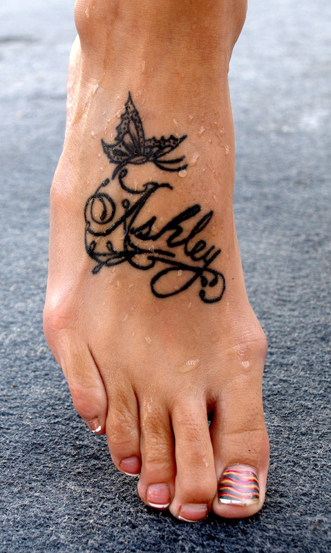 Name Tattoos On Feet