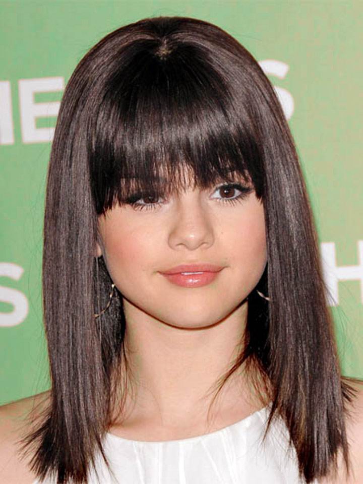 Selena Gomez Hairstyles with Bangs