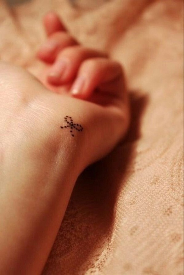Small Bow Tattoos On Wrist
