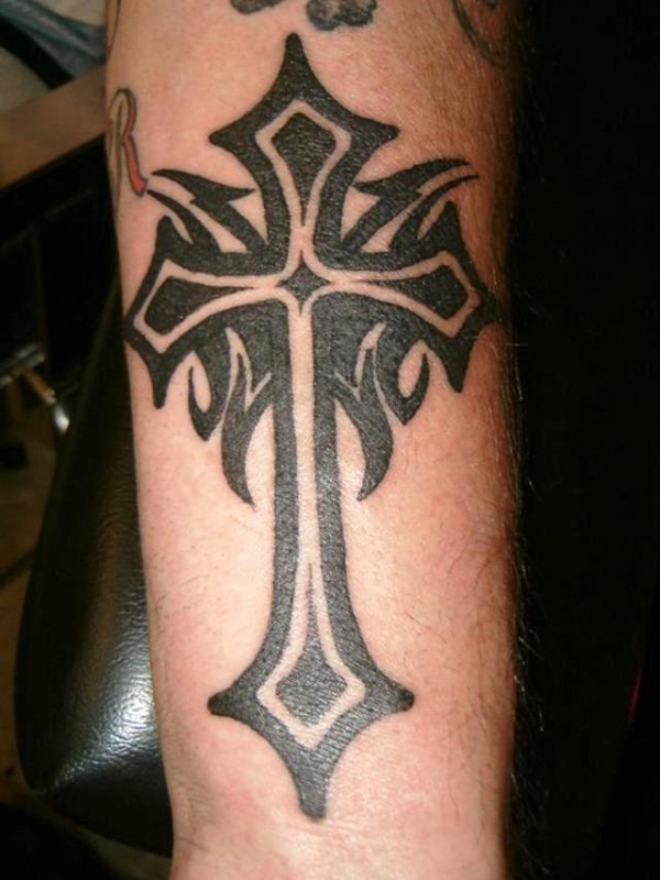Tribal Cross Tattoos Forearm