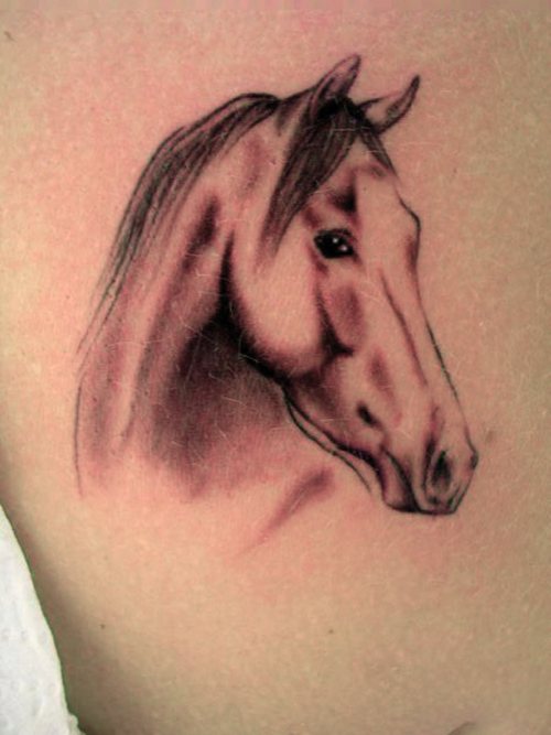 Women Horse Tattoo Design
