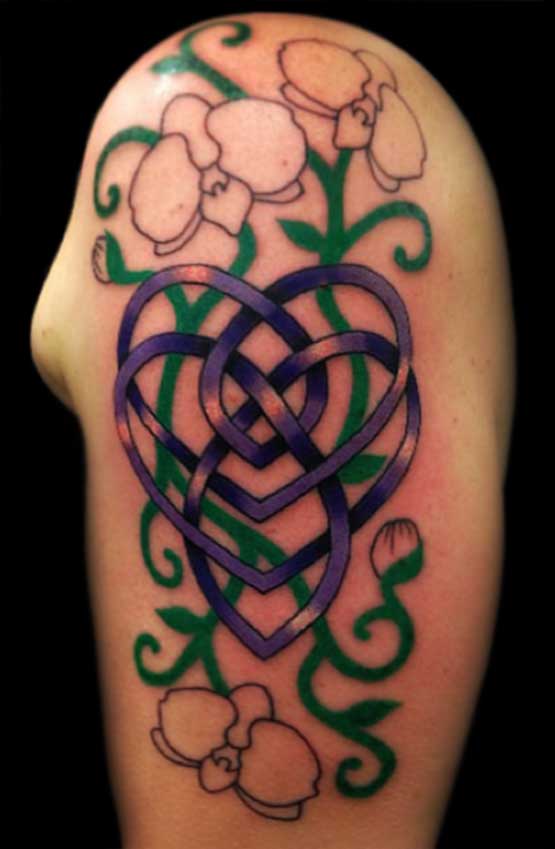 Celtic tattoos with color variations is the development of a celtic style combined with modern design. This art is very complicated and not easy to do.