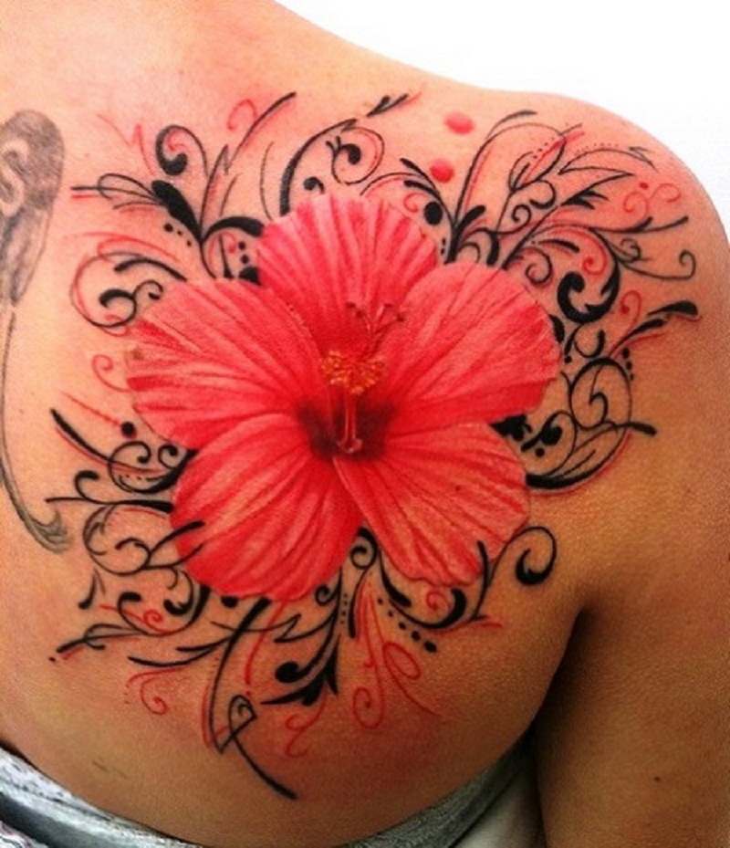 Wonderful Hibiscus Flower Tattoo