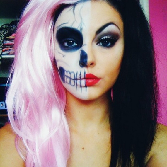 Pretty and scary Halloween makeup