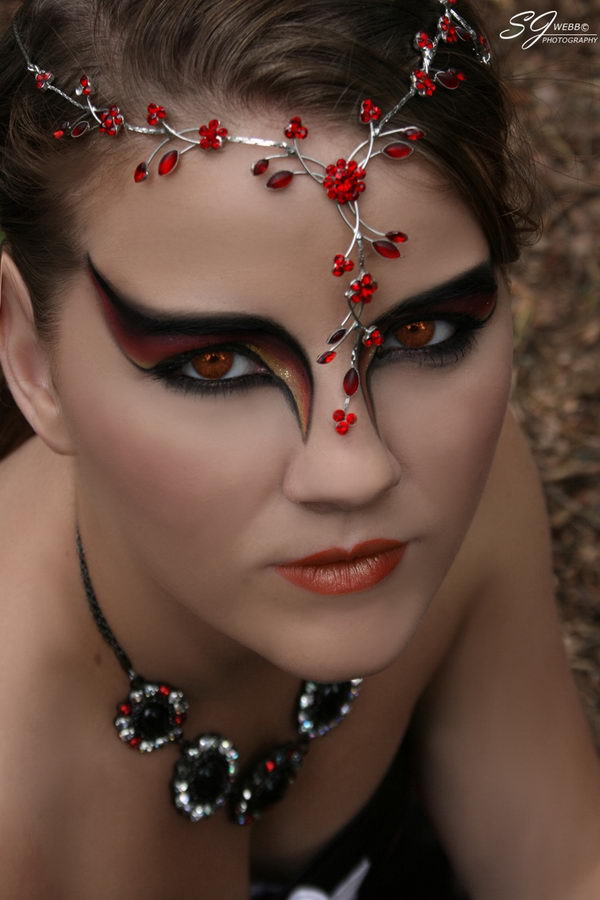 Fire Fairy Halloween Eye Makeup