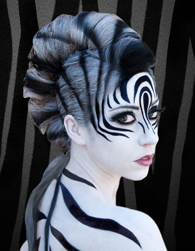 Full Zebra Makeup