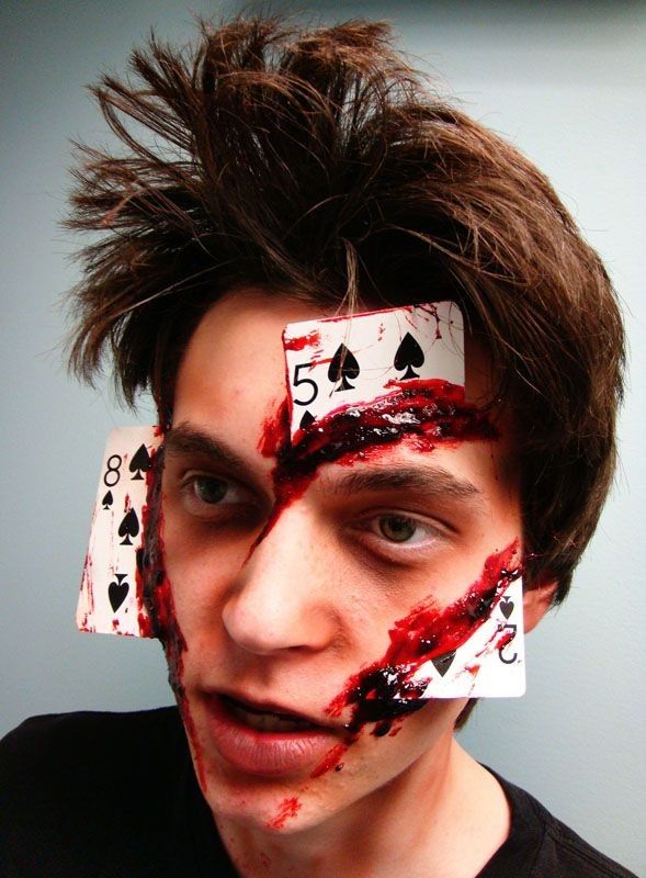 Spooky Halloween joker man face makeup