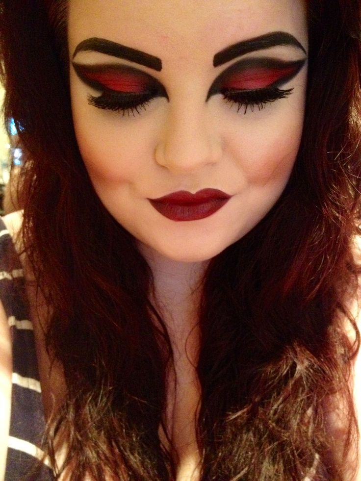 Vampire Halloween makeup.